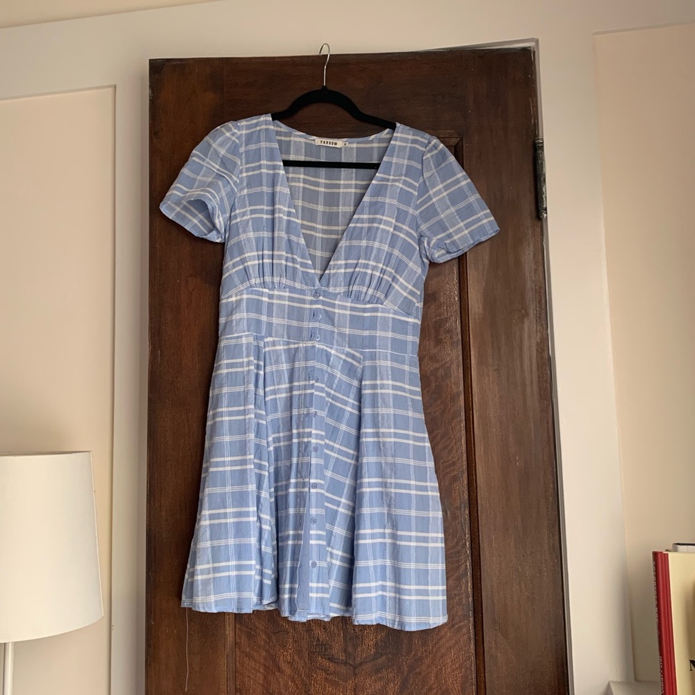 Farrow v neck dress, worn once